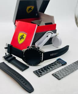 FERRARI ROUND STRUCTURED SMARTWATCH with (3) DIFFERENT STRAP